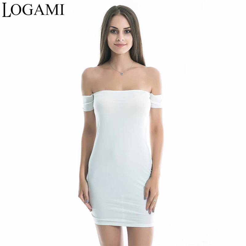 LOGAMI Women Off Shoulder Dress Summer Sexy Bodycon Mini Dress Ladies Party Dresses Club Wear Vestidos De Festa 2017
LOGAMI Women Off Shoulder Dress Summer Sexy Bodycon Mini Dress Ladies Party Dresses Club Wear Vestidos De Festa 2017