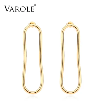 VAROLE Simple Style Smooth Lines Drop Long Round Earrings for Women 100% Copper High Quality Gold Plated Earring Wholesale Gift
VAROLE Simple Style Smooth Lines Drop Long Round Earrings for Women 100% Copper High Quality Gold Plated Earring Wholesale Gift