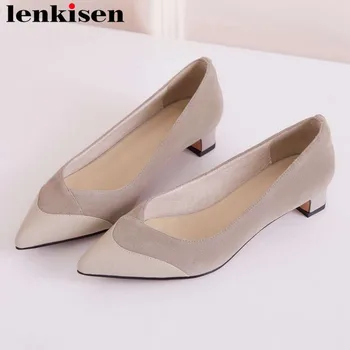 Lenkisen office lady low heels genuine leather pointed toe mature women pumps European superstars dress wedding casual shoes L08
Lenkisen office lady low heels genuine leather pointed toe mature women pumps European superstars dress wedding casual shoes L08