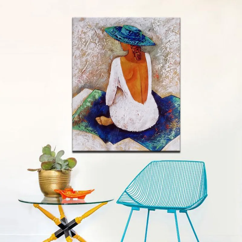 Hand Painted Abstract Figure Oil Paintings on Canvas Home Decor Wall Art Large Beautiful Hat Woman Pictures Modern Painting Gift
Hand Painted Abstract Figure Oil Paintings on Canvas Home Decor Wall Art Large Beautiful Hat Woman Pictures Modern Painting Gift