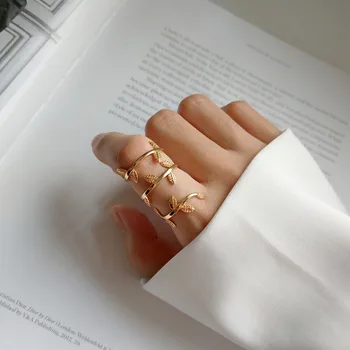 1pc Authentic S925 Sterling Silver Fine Jewelry Gold Olive Branch Leaf Long rings Open adjust J417
1pc Authentic S925 Sterling Silver Fine Jewelry Gold Olive Branch Leaf Long rings Open adjust J417