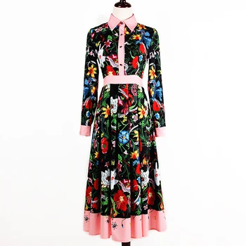 S-4XL High Quality 2019 Brand Runway New Fashion Print Lapel Folded Button Decorative Long Sleeve Dress Casual Vacation Clothing
S-4XL High Quality 2019 Brand Runway New Fashion Print Lapel Folded Button Decorative Long Sleeve Dress Casual Vacation Clothing