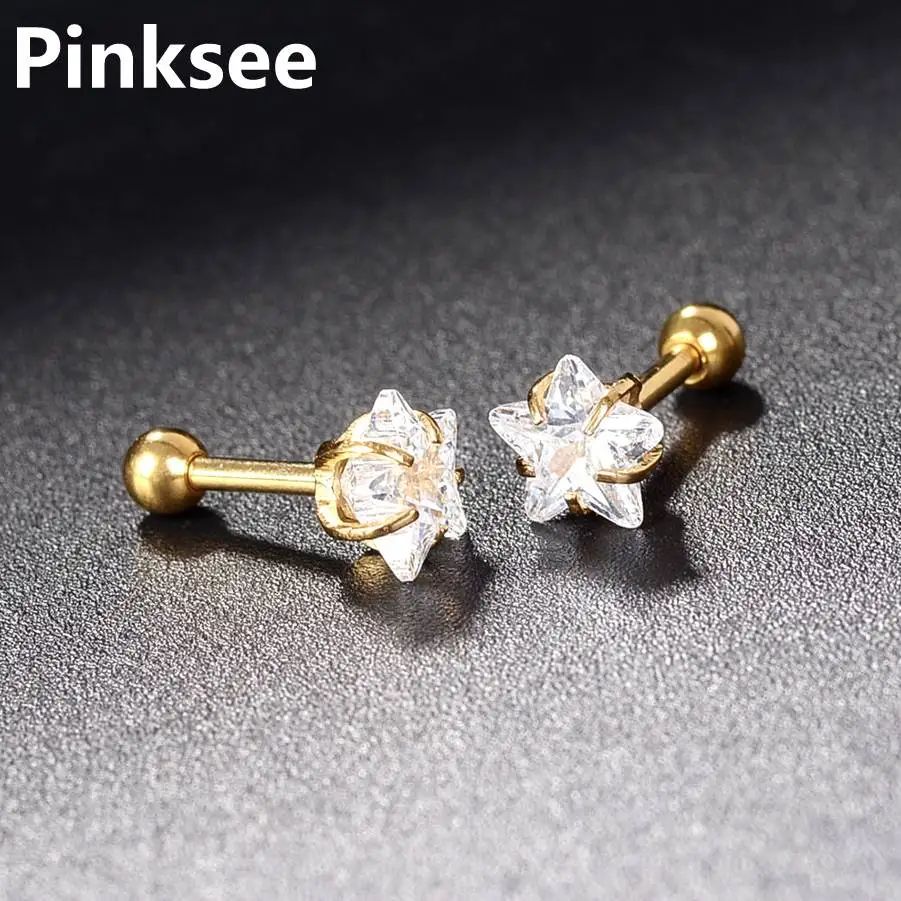 Star Zircon Prong set Ear Cartilage Piercing Tragus Helix Studs Body Jewelry Stainless Steel Earrings 2pcs/lot AAAA
Star Zircon Prong set Ear Cartilage Piercing Tragus Helix Studs Body Jewelry Stainless Steel Earrings 2pcs/lot AAAA