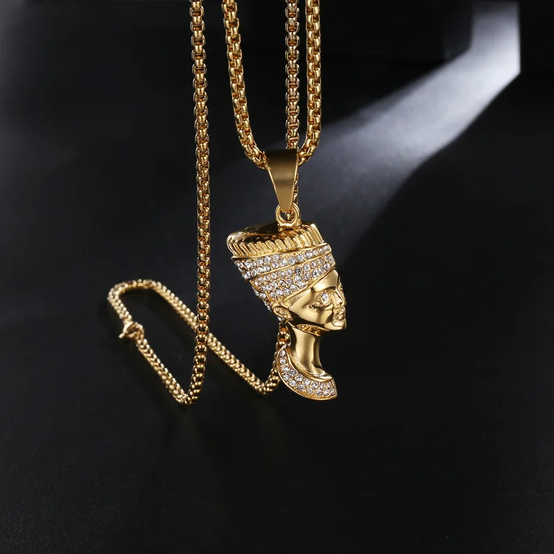 Men Hip hop iced out Nefertiti pendant necklaces Stainless Steel Fashion Vintage portrait Charm necklace Hiphop jewelry gifts
Men Hip hop iced out Nefertiti pendant necklaces Stainless Steel Fashion Vintage portrait Charm necklace Hiphop jewelry gifts