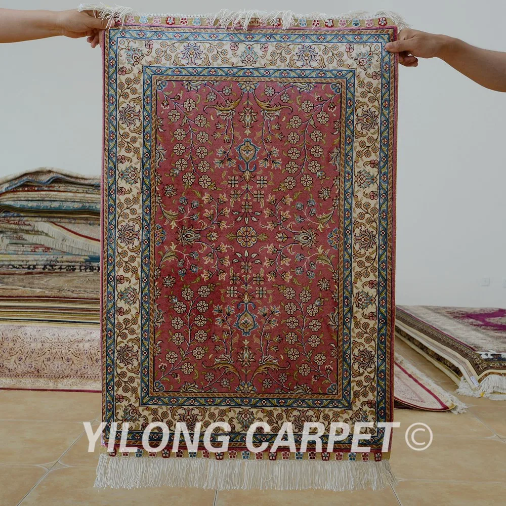 Yilong 2'x3' Hereke silk carpet red handmade exquisite hand knotted silk rug (0444)
Yilong 2'x3' Hereke silk carpet red handmade exquisite hand knotted silk rug (0444)