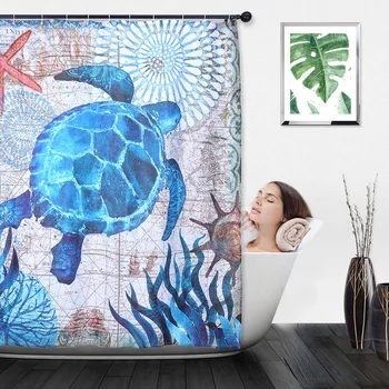 Urijk 24 Colors Sea Turtle Print Waterproof Shower Curtain Polyester Fabric Bath Curtain Octopus Bathroom Curtains with 12 Hooks
Urijk 24 Colors Sea Turtle Print Waterproof Shower Curtain Polyester Fabric Bath Curtain Octopus Bathroom Curtains with 12 Hooks