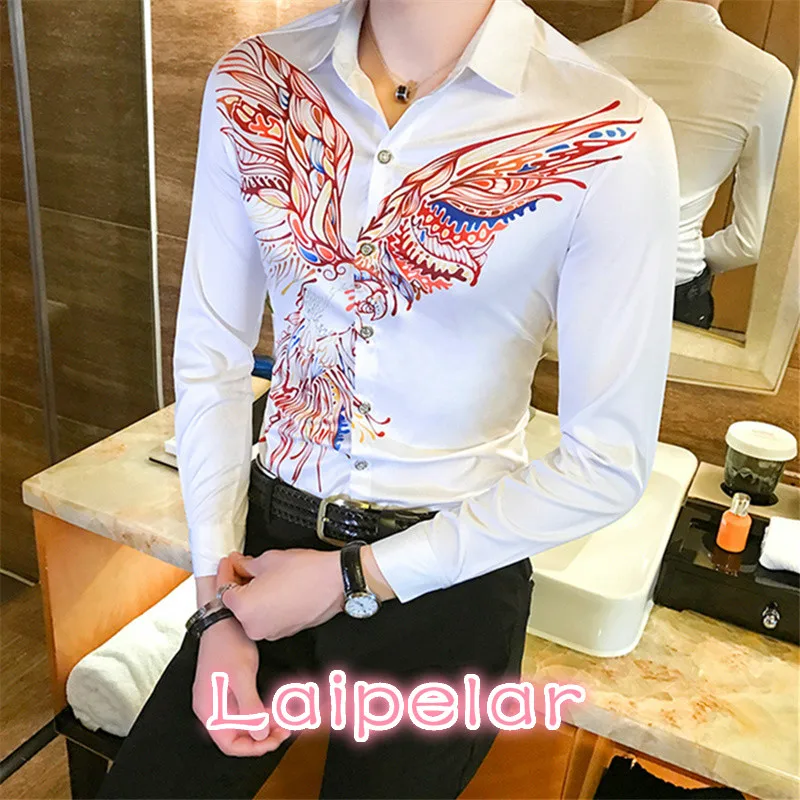 Autumn New Shirt Men Fashion Angle Print Slim Fit Mens Shirts Long Sleeve Brand Clothing Casual Party Shirts Social Sale
Autumn New Shirt Men Fashion Angle Print Slim Fit Mens Shirts Long Sleeve Brand Clothing Casual Party Shirts Social Sale