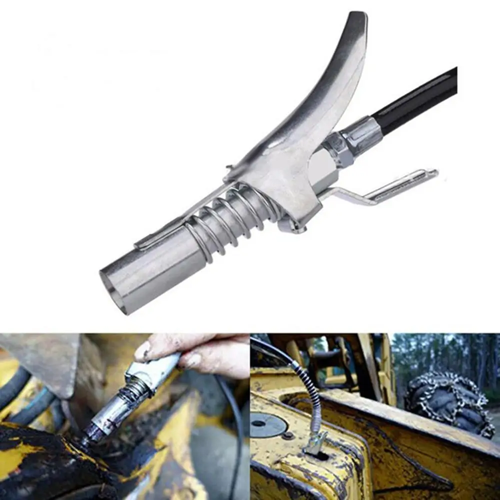 Grease Coupler Durable Locking Clamp Type Quick Release Grease Gun Coupler onto Zerk Fittings Lubricating oil gun nozzle
Grease Coupler Durable Locking Clamp Type Quick Release Grease Gun Coupler onto Zerk Fittings Lubricating oil gun nozzle