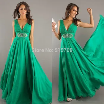 2015 New Green Prom Dresses A Line V Neck Sleeveless Floor Length Beading Chiffon Party Dress Cheap Evening Dress Custom Make
2015 New Green Prom Dresses A Line V Neck Sleeveless Floor Length Beading Chiffon Party Dress Cheap Evening Dress Custom Make
