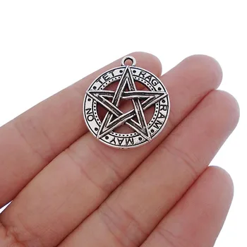 20 x Round Neo-Gothic Pentagram Pentacle Charms Pendants Pagan Wicca for Necklace Jewelry Findings 28x24mm
20 x Round Neo-Gothic Pentagram Pentacle Charms Pendants Pagan Wicca for Necklace Jewelry Findings 28x24mm