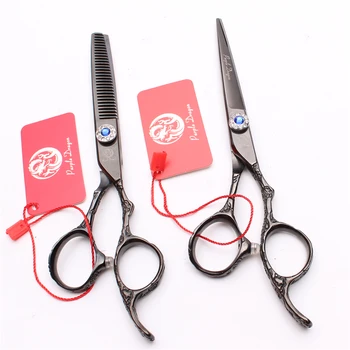 6" 17.5cm JP 440C Purple Dragon Black Hairdressing Scissors Thinning Scissors Cutting Shears Plum Handle Hair Scissors Set Z9002
6" 17.5cm JP 440C Purple Dragon Black Hairdressing Scissors Thinning Scissors Cutting Shears Plum Handle Hair Scissors Set Z9002