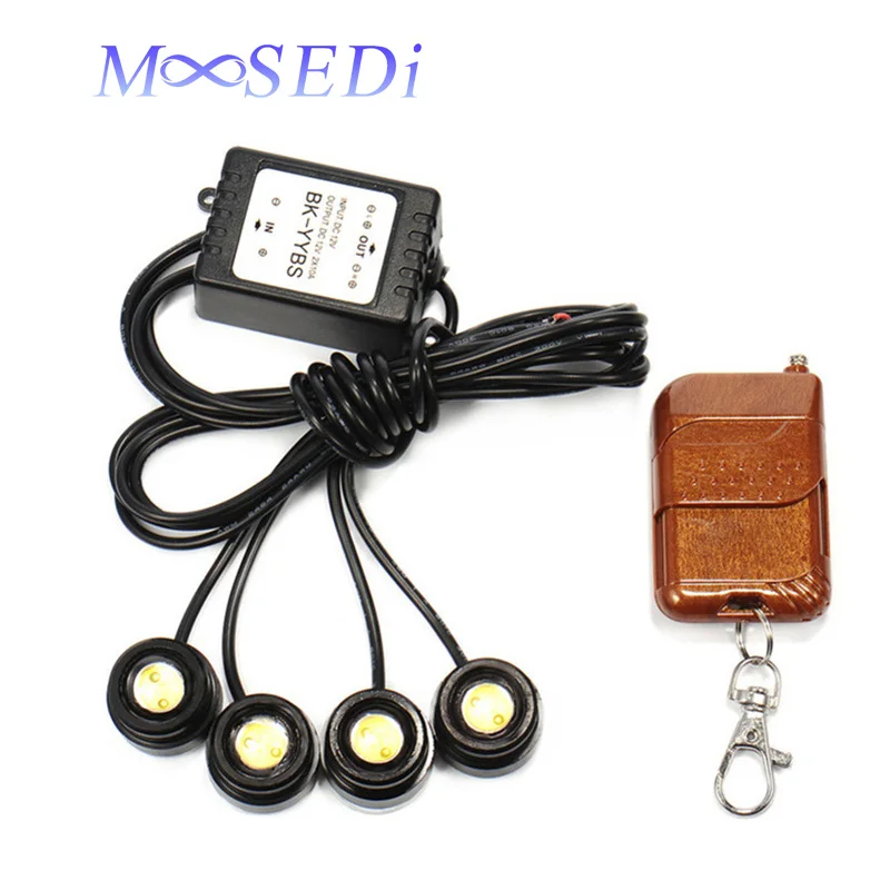 MOOSEDi Wireless Remote Control Flashing Eagle Eye Light Strobe Flash Warning Daytime Running Light DRL Car LED Light DC 12V
MOOSEDi Wireless Remote Control Flashing Eagle Eye Light Strobe Flash Warning Daytime Running Light DRL Car LED Light DC 12V