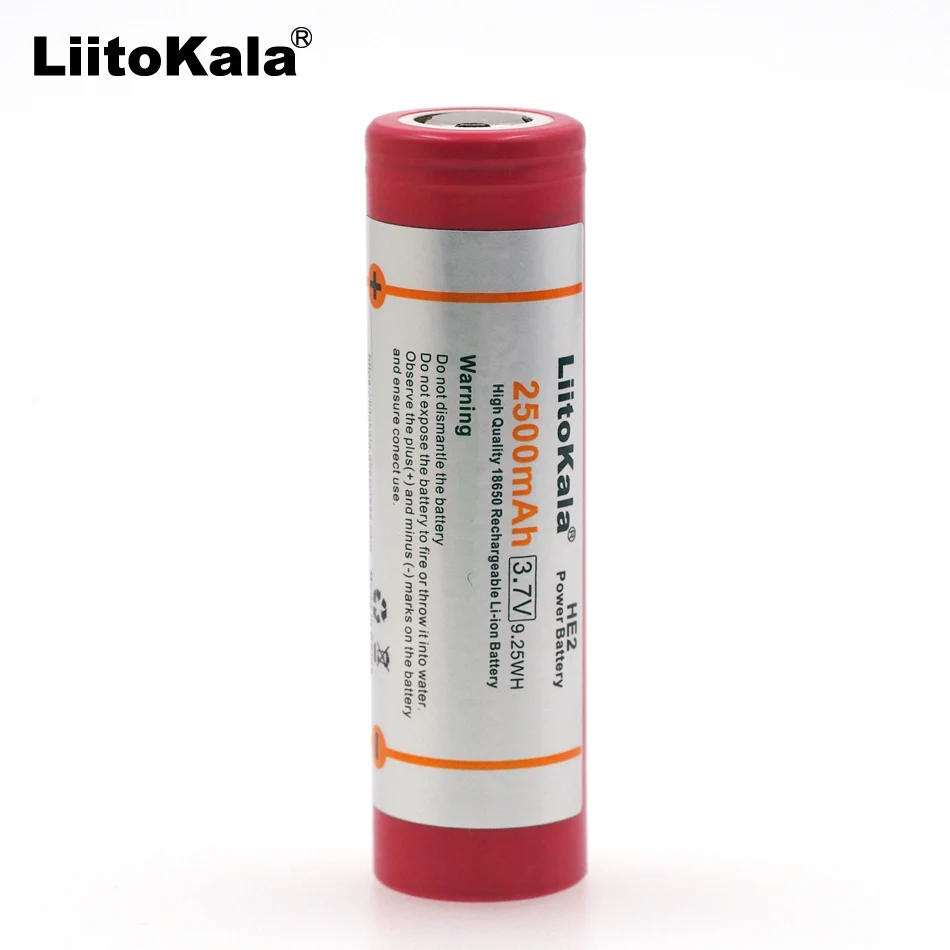 Фото New Liitokala HE2 18650 lithium-ion battery 3.7 V 2500 mAh can keep . Electronic special 20A 30A discharge | Электроника