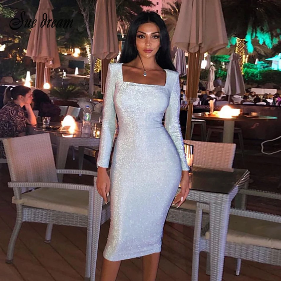 2019 new shiny women's high-quality dress knee length female spring long-sleeved sexy party dress white sequin dress wholesale
2019 new shiny women's high-quality dress knee length female spring long-sleeved sexy party dress white sequin dress wholesale