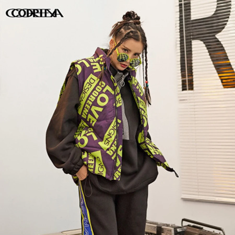 Women's Vest Black L Letter Printed Casual Winter Vests for Women Sleeveless Jacket Mandarin Collar Harajuku Female Vest 60B0030
Women's Vest Black L Letter Printed Casual Winter Vests for Women Sleeveless Jacket Mandarin Collar Harajuku Female Vest 60B0030