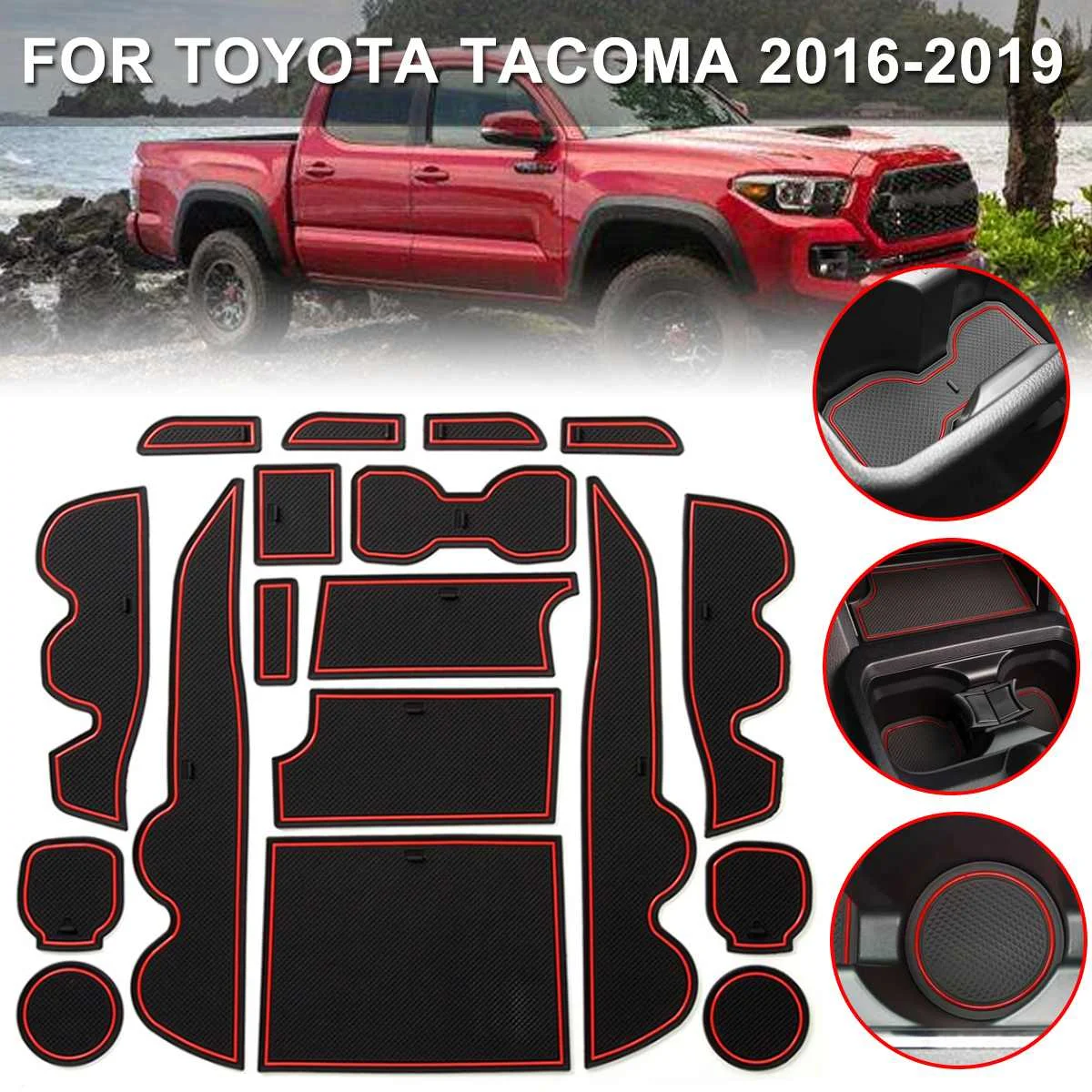 18Pcs/Set Gate Slot Mat Interior Door Pad/Cup Non-slip Mats Red/Blue Car-Styling Acccessories For Toyota Tacoma 2016-2019
18Pcs/Set Gate Slot Mat Interior Door Pad/Cup Non-slip Mats Red/Blue Car-Styling Acccessories For Toyota Tacoma 2016-2019