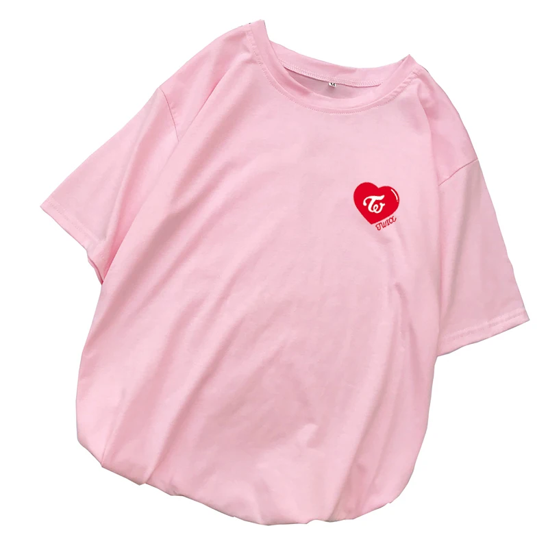 Women T Shirts Streetwear Fashion Summer Korean Kpop TWICE T-Shirt Casual Loose Harajuku Kawaii Heart Print Tops Tee Shirt Femme
Women T Shirts Streetwear Fashion Summer Korean Kpop TWICE T-Shirt Casual Loose Harajuku Kawaii Heart Print Tops Tee Shirt Femme