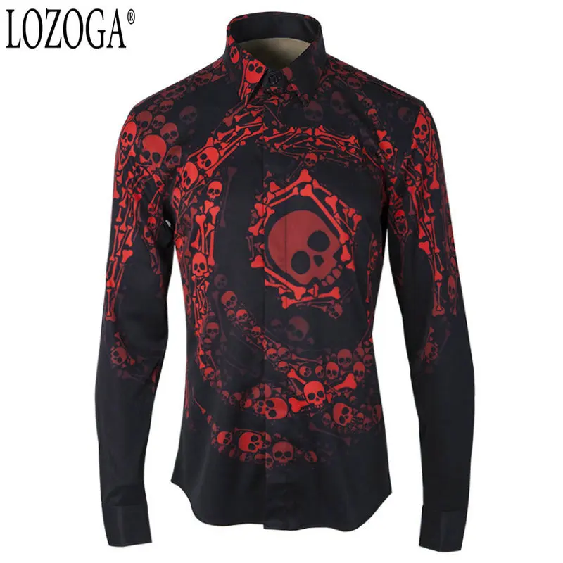 LOZOGA Fashion Men Shirts Luxury Design Summer Autumn Long Sleeve Skull Printing Slim Shirt 2019 Brand Casual Shirts Size 38-48
LOZOGA Fashion Men Shirts Luxury Design Summer Autumn Long Sleeve Skull Printing Slim Shirt 2019 Brand Casual Shirts Size 38-48