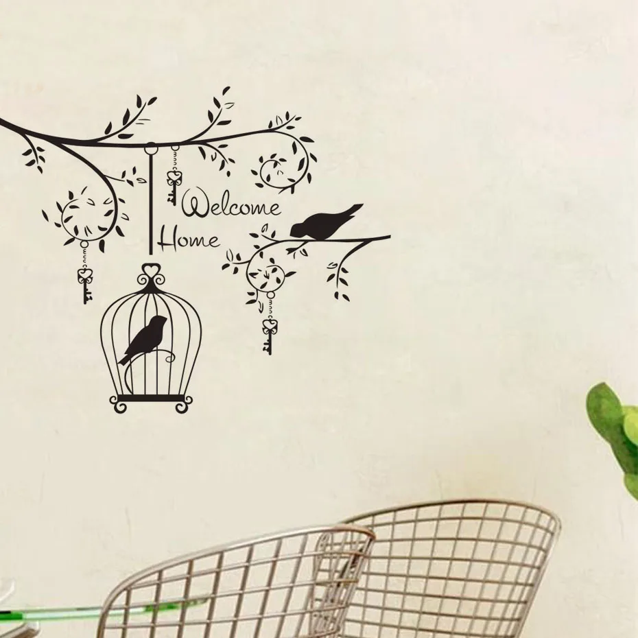 ZOOYOO Welcome Home Wall Sticker Birds In The Tree Vinyl Home Decor Living Room Bedroom Decals Removable Bird Cage Decoration
ZOOYOO Welcome Home Wall Sticker Birds In The Tree Vinyl Home Decor Living Room Bedroom Decals Removable Bird Cage Decoration