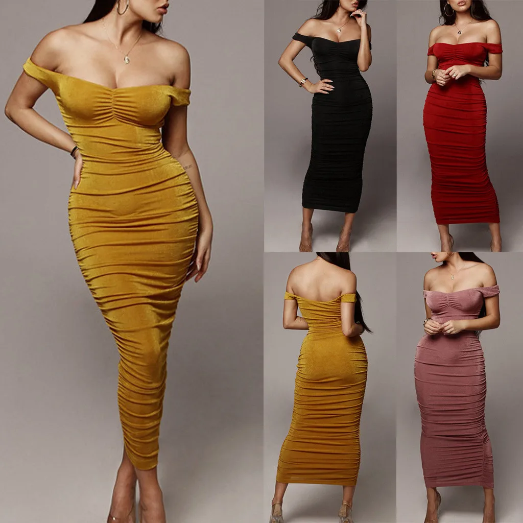 feitong 2019 party sexy dress Women Pure Color Tight Fitting Strapless Flat Collar maxi Dress Beach Bodycon Vestidos elegant
feitong 2019 party sexy dress Women Pure Color Tight Fitting Strapless Flat Collar maxi Dress Beach Bodycon Vestidos elegant