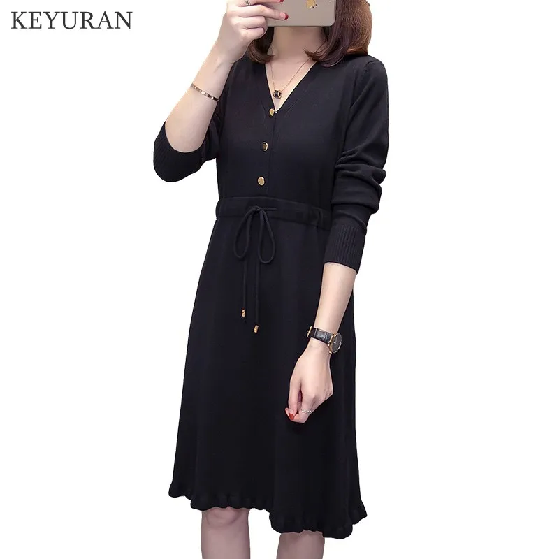 Large Size XL-4XL New Fashion Women Knitted Dress 2019 Fall Winter New Long Sleeve Casual Sexy V Neck Adjustable Waist Dresses
Large Size XL-4XL New Fashion Women Knitted Dress 2019 Fall Winter New Long Sleeve Casual Sexy V Neck Adjustable Waist Dresses