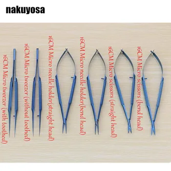 16cm Titanium alloy ophthalmic microsurgical instruments Needle Holder Micro scissors Tweezers hand surgery 6pcs/set
16cm Titanium alloy ophthalmic microsurgical instruments Needle Holder Micro scissors Tweezers hand surgery 6pcs/set