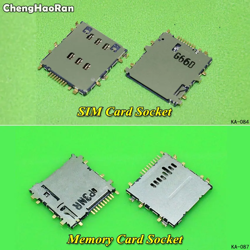 Фото ChengHaoRan 2pcs Sim Card Reader Tray Slot Holder+Memory Socket For Samsung Galaxy P5200 T210 T211 T310 T311 T315 T111 | Мобильные