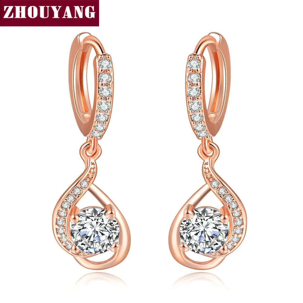 Top Quality Cubic Zirconia Rose Gold Color Drop Earrings Austrian Crystal ZYE685 ZYE686
Top Quality Cubic Zirconia Rose Gold Color Drop Earrings Austrian Crystal ZYE685 ZYE686