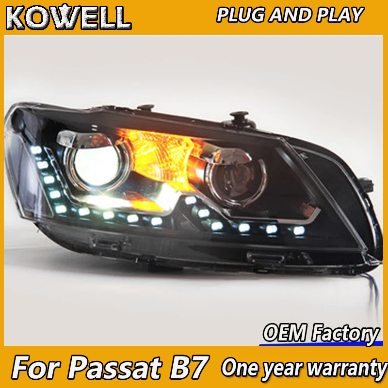 

KOWELL Car Styling for VW Volkswagen Passat B7 Headlight 2011-2015 Headlights LED Headlamp Bi Xenon High Low Beam DRL Head Lamp