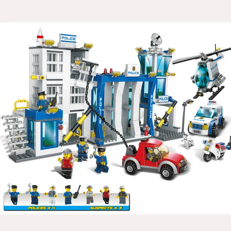870pcs New Legoing City Police Series Police Station Model with 7 Minifigure Building Blocks Educational Toys For Children Gift
870pcs New Legoing City Police Series Police Station Model with 7 Minifigure Building Blocks Educational Toys For Children Gift
