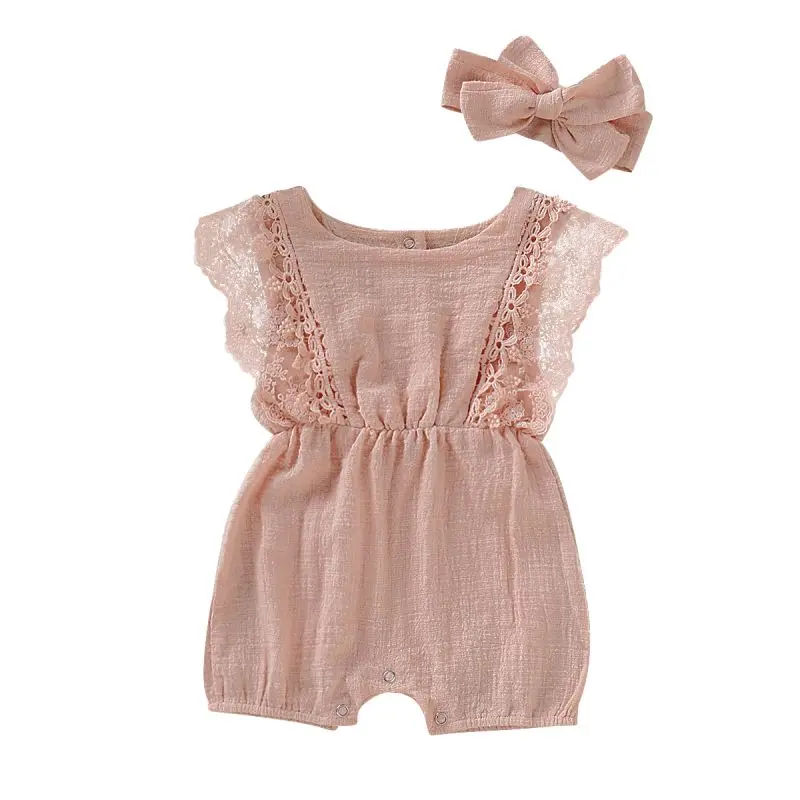 infant romper summer Lace Small Flying Sleeve romper Costume + bow-kot hair band Burlap Back Buckle Lace Side 2PCS
infant romper summer Lace Small Flying Sleeve romper Costume + bow-kot hair band Burlap Back Buckle Lace Side 2PCS