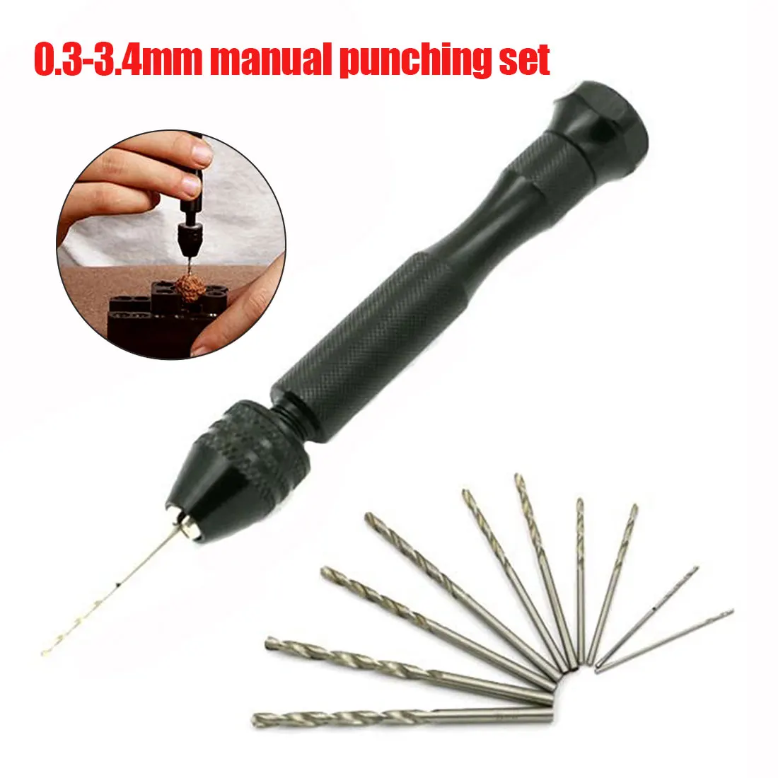 10pcs Twist Drill Bit Mini Micro Aluminum Alloy Hand Drill With Keyless Chuck Woodworking Drilling Rotary Tools
10pcs Twist Drill Bit Mini Micro Aluminum Alloy Hand Drill With Keyless Chuck Woodworking Drilling Rotary Tools