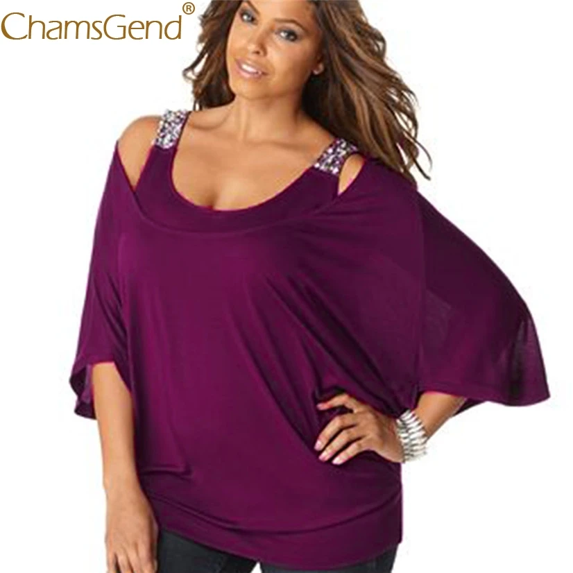Free Shipping L/XL/XXL/XXXL Women 3/4 Sleeve Solid Off-Shoulder Bling T-Shirt Loose Tops 80521
Free Shipping L/XL/XXL/XXXL Women 3/4 Sleeve Solid Off-Shoulder Bling T-Shirt Loose Tops 80521