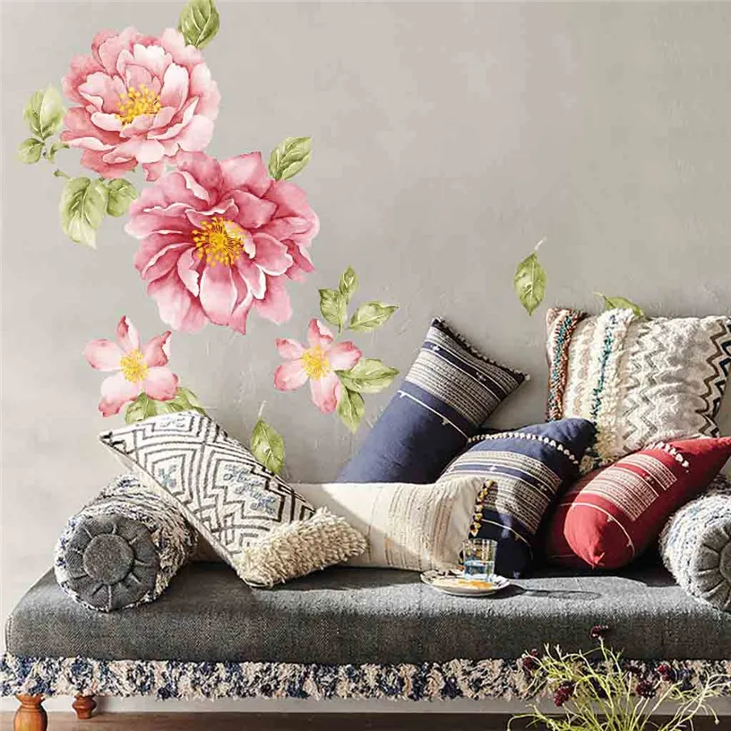 Pink Peony Flowers Wall Sticker Art Nursery Decals Kids Room Home Background Interior Decoration Decals Wallpaper Stickers Ju03
Pink Peony Flowers Wall Sticker Art Nursery Decals Kids Room Home Background Interior Decoration Decals Wallpaper Stickers Ju03