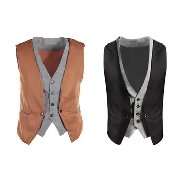 Men's Suit Vest Fake Two Piece Plaid Patchwork Basic Vest for Men Tank Tops Business Clothes Autumn Spring Handsome Casual Vest 
Men's Suit Vest Fake Two Piece Plaid Patchwork Basic Vest for Men Tank Tops Business Clothes Autumn Spring Handsome Casual Vest