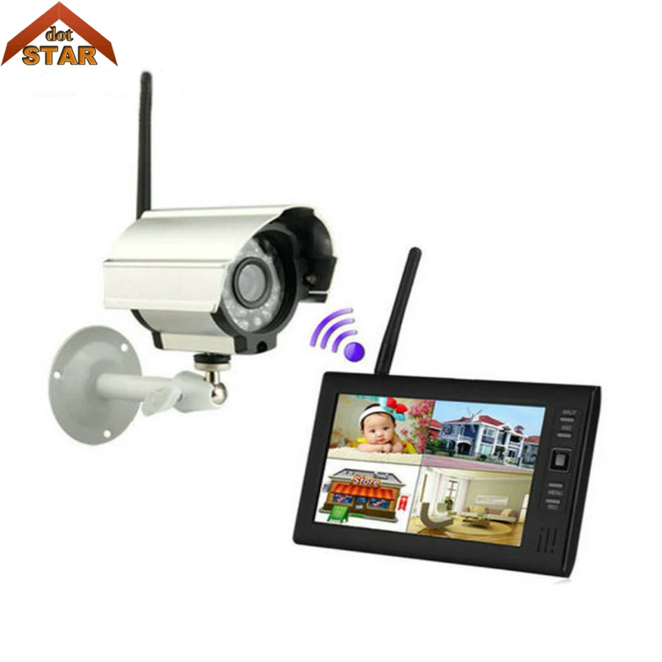 

Stardot 7" TFT LCD DVR Monitor 2.4GHz Digital 1Cam kit IP66 Suport 32G Wireless 4CH CCTV DVR Security Camera Surveillance System
