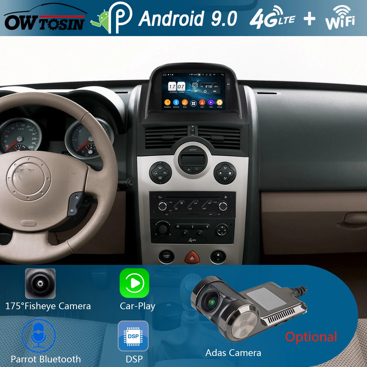 7"IPS1024*600 8Core 4G RAM+64G ROM Android 9.0 Car DVD Player For Renault Megane II 2004-2009 CarPlay Parrot BT Radio Adas
7"IPS1024*600 8Core 4G RAM+64G ROM Android 9.0 Car DVD Player For Renault Megane II 2004-2009 CarPlay Parrot BT Radio Adas