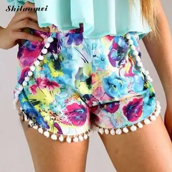 Women'S Hot Sale Summer Shorts Beach Pom Edge Multi-Color Print Casual Shorts Fashion Shorts For Woman Holiday Wear
Women'S Hot Sale Summer Shorts Beach Pom Edge Multi-Color Print Casual Shorts Fashion Shorts For Woman Holiday Wear