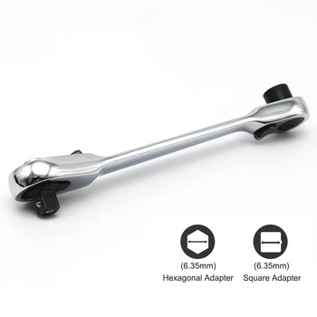 1Pcs 1/4" Dual Head Square Ratchet Socket Wrench Hex Bit Driver Screwdriver 72-Tooth Auto Tools Tool Car Styling
1Pcs 1/4" Dual Head Square Ratchet Socket Wrench Hex Bit Driver Screwdriver 72-Tooth Auto Tools Tool Car Styling