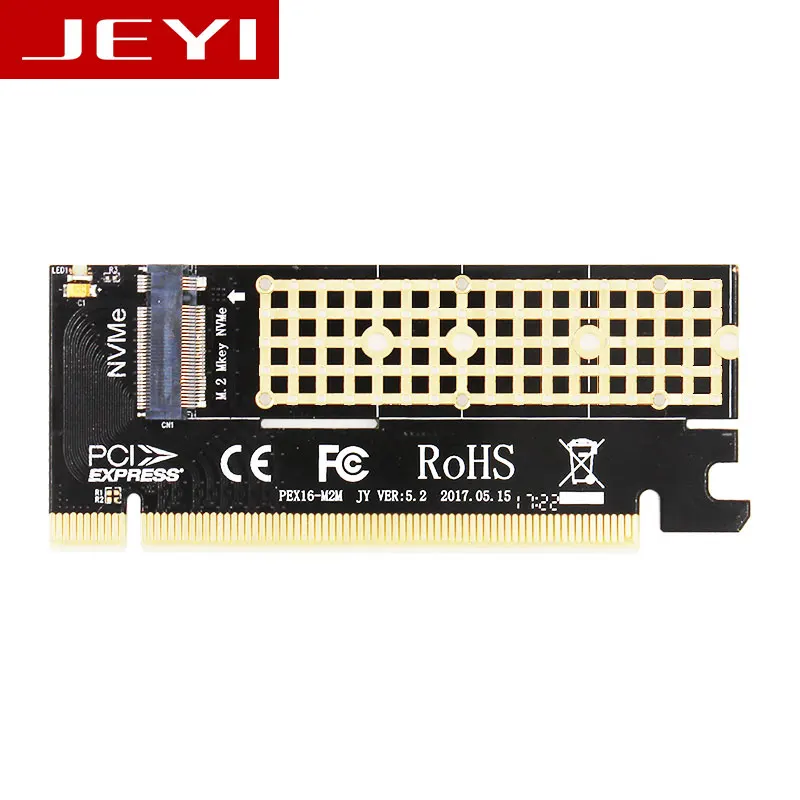 JEYI MX16 M.2 NVMe SSD NGFF TO PCIE 3.0 X16 adapter M Key interface card Suppor PCI Express 3.0 x4 2230-2280 Size m.2 FULL SPEED
JEYI MX16 M.2 NVMe SSD NGFF TO PCIE 3.0 X16 adapter M Key interface card Suppor PCI Express 3.0 x4 2230-2280 Size m.2 FULL SPEED