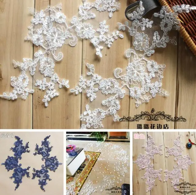 5 Pairs/10 Pieces 34*18cm Flower Venice Lace Applique Mirror Pair Pink Navy Blue Ivory Lace Patch for Wedding Dress
5 Pairs/10 Pieces 34*18cm Flower Venice Lace Applique Mirror Pair Pink Navy Blue Ivory Lace Patch for Wedding Dress