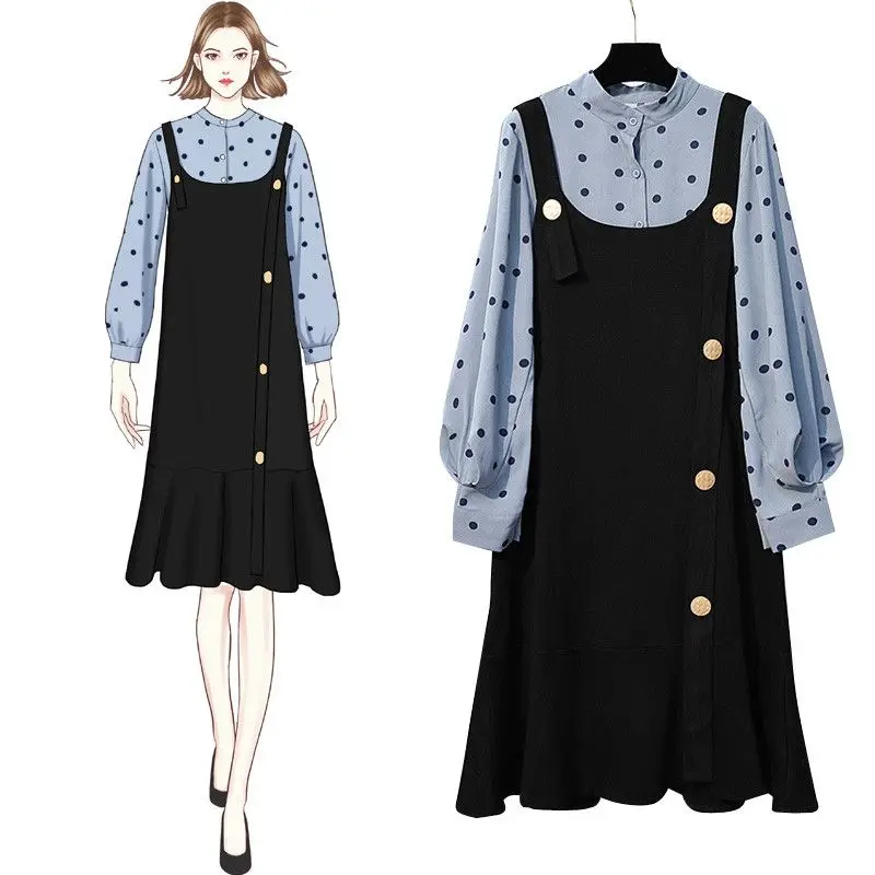 Fashion Spring Autumn Women 2 Piece Set Ensemble Femme Polka Dot Blouse + Dress Suit Female Elegant Plus Size 5XL Tracksuit F200
Fashion Spring Autumn Women 2 Piece Set Ensemble Femme Polka Dot Blouse + Dress Suit Female Elegant Plus Size 5XL Tracksuit F200