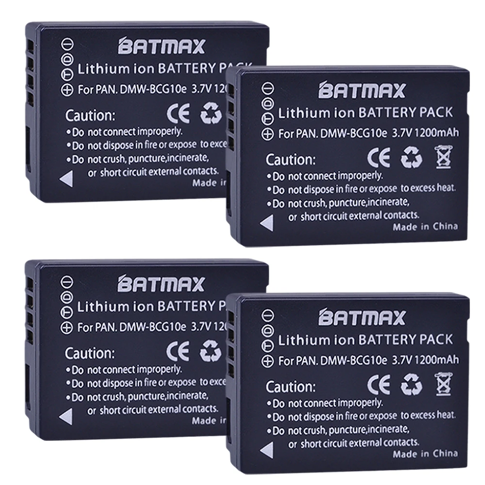 

Batmax 4pc 1200mAh DMW-BCG10 BCG10E battery akku for Panasonic DMW BCG10 Lumix DMC-3D1 DMC-TZ7 DMC-TZ8 DMC-TZ10 DMC-TZ18