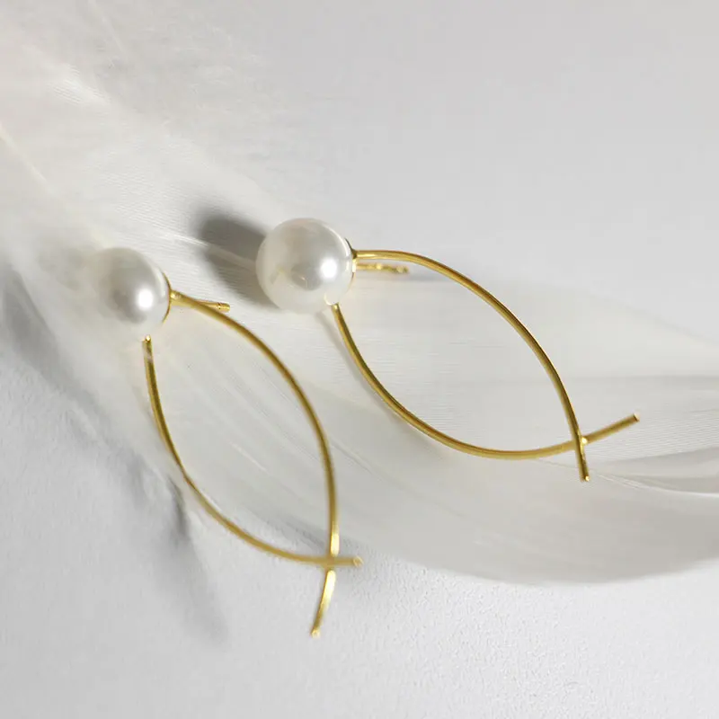 Quality 925 Sterling Silver Earring Trendy Simple Line Fashion Elegant Pearl Earrings For Women
Quality 925 Sterling Silver Earring Trendy Simple Line Fashion Elegant Pearl Earrings For Women
