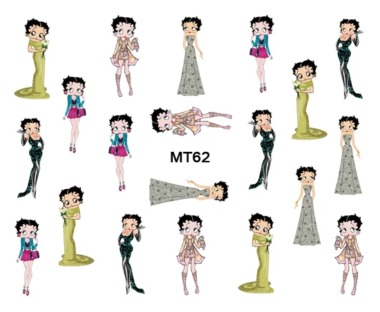 Nail Beauty MT62 Cartoon Mixed Color Betty Nail Art Water Sticker Decal For Nail Art Tattoo Tips Boop DIY Nail Tool
Nail Beauty MT62 Cartoon Mixed Color Betty Nail Art Water Sticker Decal For Nail Art Tattoo Tips Boop DIY Nail Tool