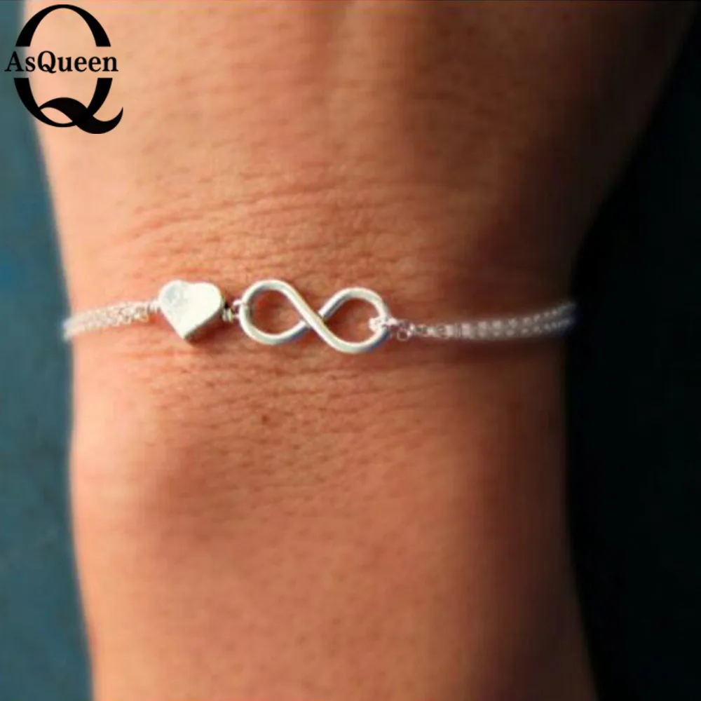 Hot Fashion Women's Lucky 8 and Heart Infinity charm bracelets & bangles Gift slave hand bracelet jewelry
Hot Fashion Women's Lucky 8 and Heart Infinity charm bracelets & bangles Gift slave hand bracelet jewelry