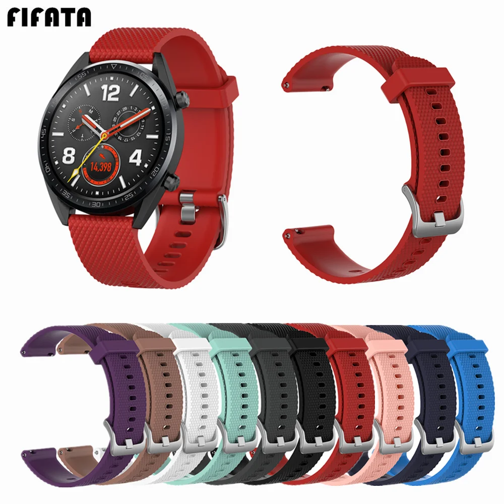 

FIFATA 22mm Replacement Watch Band For Watch GT Silicone Strap For Samsung Galaxy 46mm For Xiaomi Huami Amazfit Stratos/Pace/2