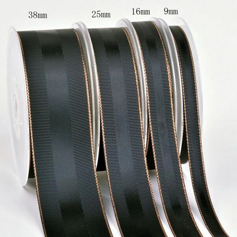 9 16 25 38mm Phnom penh black ribbon 50 yards Gift packaging hair bow Double sided Grosgrain tape Rose gold Christmas ribbons
9 16 25 38mm Phnom penh black ribbon 50 yards Gift packaging hair bow Double sided Grosgrain tape Rose gold Christmas ribbons