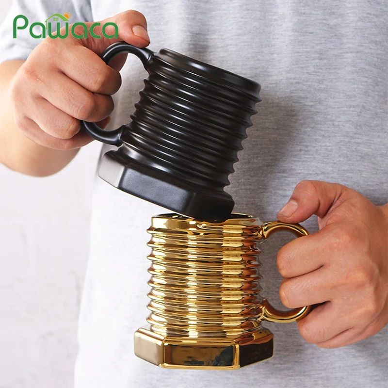 Creative Screw Shape Ceramic Coffee Mug Milk Tea Cup European Style Breakfast Screw Pattern Drinking Cup Gift Drinkware 380ML
Creative Screw Shape Ceramic Coffee Mug Milk Tea Cup European Style Breakfast Screw Pattern Drinking Cup Gift Drinkware 380ML