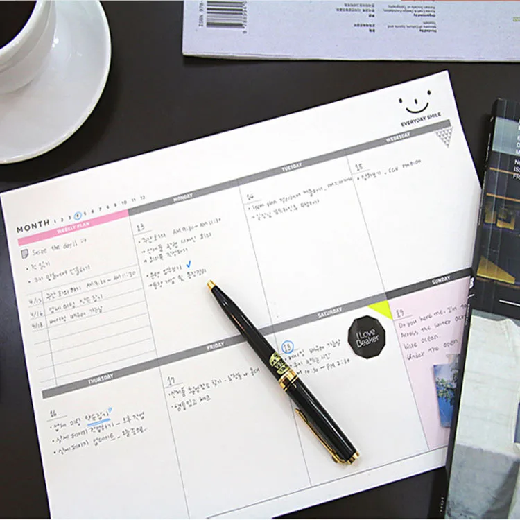 1Pc with 52sheets Large A4 size Weekly Planner Office Desk Note Pad Working Memo Pad Notebooks 21x29cm
1Pc with 52sheets Large A4 size Weekly Planner Office Desk Note Pad Working Memo Pad Notebooks 21x29cm